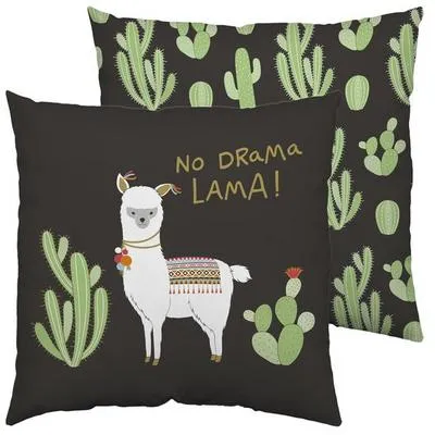 Produktbild von Baumwoll-Kissen "No Drama Lama"