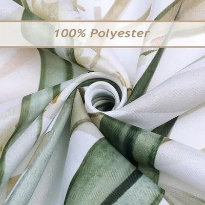 Obrázok produktu pre Sprchová záclona v štýle boho s motívom tropických listov, žltá, 180 x 200 cm, odolná proti plesniam, vodotesná, polyesterová tkanina, prateľná, kúpeľňová záclona, s 12 háčikmi