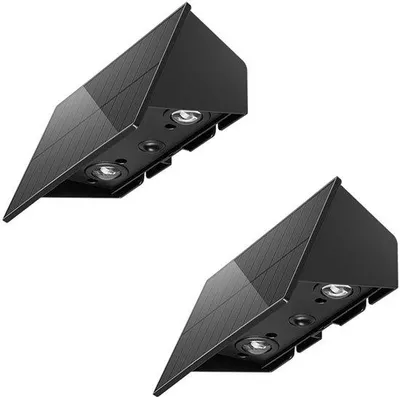 Imagen del producto de Lámparas solares de pared para exteriores, ideales para fijar en setos, luces LED para exteriores resistentes al agua (luz cálida).