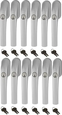 Produktbild von Abus FG300 abschließbarer Fenstergriff silber, im Set 12 Stück gleichschließend, Schließung AL0089 mit insgesamt 24 Schlüssel