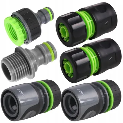 Produktbild von Stalco Gartenschlauch-Anschlussset 6-teilig Schnellkupplungen 1/2 Zoll