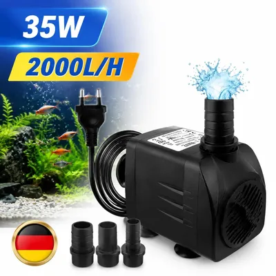 Produktbild von Tauchpumpe 35W 2000L/H Filterpumpe Wasserpumpe 3 Düse Ultraleise für Garten
