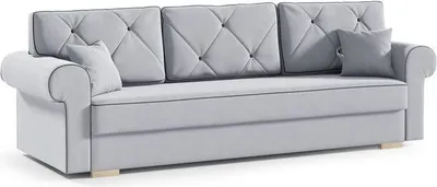 Produktbild von Schlafsofa STAR, Sofa mit Schlaffunktion und Bettkasten, Klappsofa, Schlafcouch mit Füßen aus Naturholz, Veloursstoff, Couch in Frabe: Grau