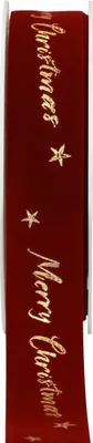 Produktbild von Geschenkband Weihnachtsband Rot Samtband 25mm 20m - Weihnachtsdeko Geschenkverpackung