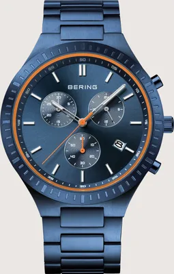 Produktbild von Bering Herren Armbanduhr 11743-797 Titan Chronograph blau gebürstet