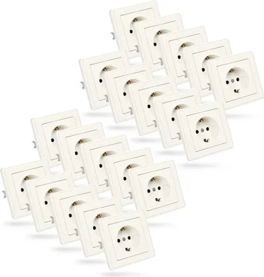 Produktbild von ABSINA Schutzkontakt Steckdose für Unterputz - 20x Wandsteckdose weiß 250V AC, 16A, IP20 - Schuko Steckdose Unterputz