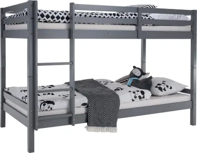 Obrázek produktu pro Kondela Dřevěná patrová postel Ineza 90x200 cm - šedá