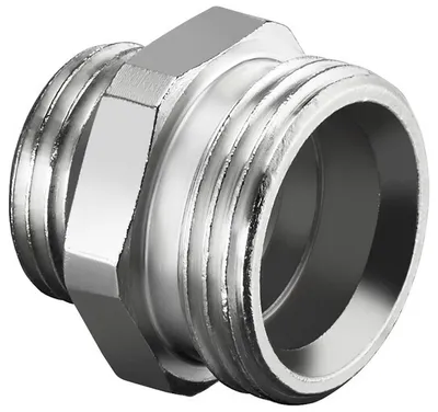 Zdjęcie produktu dla Oventrop złącze wkręcane 1/2'' x 3/4'' stożkowe niklowane samouszczelniające 1028161