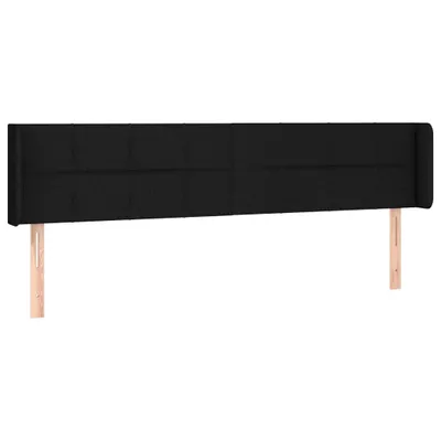 Obrázek produktu pro vidaXL Čelo postele s ušima černé 203x16x78/88 cm Látka