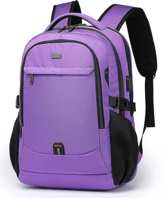 Produktbild von MODFU Laptoprucksack Laptop Rucksack Wasserbeständig Laptoptasche für 18 zoll Laptop mit USB-Anschluss, Anti-Diebstahl, Backpack mit Laptopfach,Lila