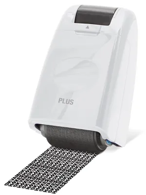 Produktbild von PLUS Japan, Datenschutz Rollstempel Camouflage in Weiß, Textschwärzer, Identität
