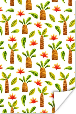 Produktbild von MuchoWow® Poster Dschungel - Palme - Blätter 40x60 cm - Plakate für die Wand - Poster Babyzimmer