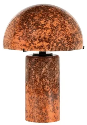 Produktbild von Casa Padrino Luxus Glas Tischleuchte Orange / Braun H. 36 cm - Runde Schreibtischleuchte