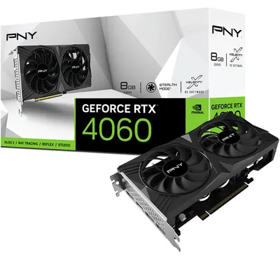 Image de PNY 8GB RTX4060 VERTO Dual Fan DLSS3 3xDP/HDMI GeForce RTX 4060 8GB VERTO Dual Fan DLSS 3 (VCG40608DFXPB1)