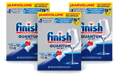 Produktbild von 3 x Finish Powerball Quantum All in 1 Geschirrspültabs - Vorteilspackung - 3 Stücke