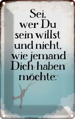 Produktbild von vianmo Blechschild 30x20 cm sei wer du sein willst und nicht Spruch Zitat