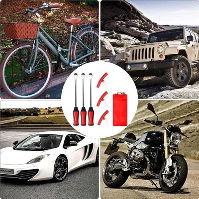 Obrázek produktu pro Sada na výměnu motocyklových pneumatik se 3 háky na výměnu pneumatik a 3 zvedáky pneumatik