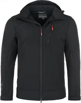 Produktbild von Blue Wave Herren Softshelljacke Bent - Outdoor-Jacke Übergangsjacke Jacke mit abnehmbarer Kapuze in Schwarz Größe S