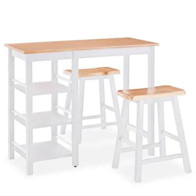 Image de vidaXL Bar Set 3 pièces MDF blanc