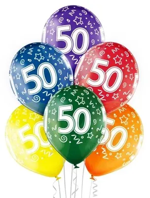 Produktbild von Ballons, 50. Geburtstag, 30 cm, 6 Stück - Aliga
