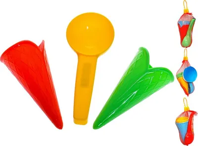 Produktbild von Sandspielzeug-Set „Eiscreme“ 12,5 cm im Netzbeutel