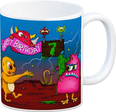 Produktbild von 7. Geburtstag Monster Geburtstagsparty Kaffeebecher