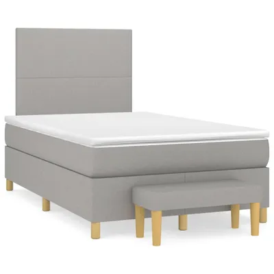 Obrázek produktu pro vidaXL Postel Boxspring s matrací Světle šedá 120x200 cm Látka