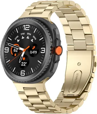 Obrázek produktu pro Náramek z nerezové oceli pro Samsung Galaxy Watch 8 / 8 Classic Three Beads Design Gold