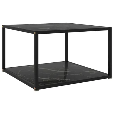 Image de Table basse noire 60x60x35 cm verre trempé