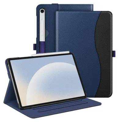 Produktbild von Fintie Hülle für Samsung Galaxy Tab S10 Lite/S10 FE/S9 FE 10.9" & S9 11" Tablet, Multi-Winkel Folio Schutzhülle mit Dokumentenfach und Auto Schlaf/Wach Funktion, Dunkelblau