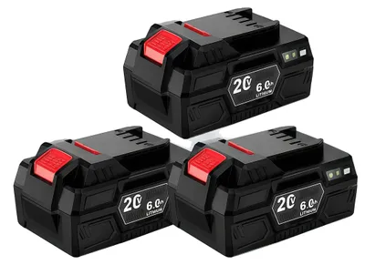 Zdjęcie produktu dla Akumulator litowo-jonowy, pojemność 6000 mAh, kompatybilny z narzędziami Parkside, 3 sztuki