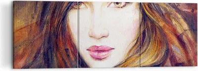 Produktbild von Bild auf Leinwand - Leinwandbild - Frau Gesicht Lippen - 120x40cm - Wand Bild - Wanddeko - Leinwanddruck - Bilder - Kunstdruck - Wanddekoration - Leinwand bilder - Wandkunst - CA120x40-3986