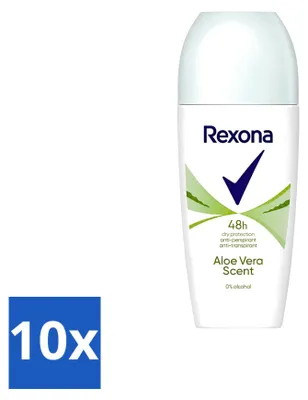Immagine prodotto di 10 deodoranti roll-on Rexona Aloe Vera antitraspiranti, 50 ml - confezione  - 10 pezzi