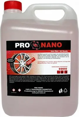 Produktbild von 5 L ProNano Inox Red | Reinigung verschiedener Arten von Rädern | haftet auf der zu behandelnden Oberfläche | Entfernt Schmutz und Bremsstaub |
