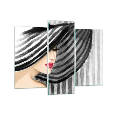 Produktbild von Bilder auf glas - frau stil mode - 130x100cm - Glasbilder - Wandbilder - Kunstdruck - zum Aufhängen bereit - Wanddekoration aus Glas - Glas Bilder - Wandbild auf Glas - 3 Teile - GCB130x100-3926