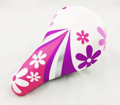 Produktbild von Jet Sattel Blumen Weiß Rosa Lila Silber Kinder Mädchen Girl Fahrrad Kindersattel