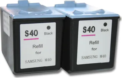 Produktbild von vhbw 2x Tintenpatronen kompatibel mit Samsung SF-360, SF-335, SF-335T, SF-330, SF-331, SF-345, SF-345TP, SF-340 Drucker - Schwarz (Wiederaufgefüllt)