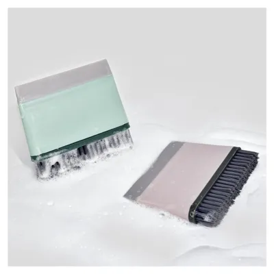 Produktbild von 2-in-1 Duschabzieher mit Bürste, Silikon-Abzieher für Spiegel und Dusche, Reinigungsbürste, Mehrzweck-Reinigungswerkzeug für Badezimmer und Fliesen
