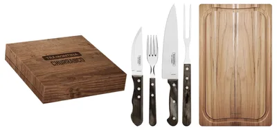 Grillbesteck-Set Jumbo, 15-teilig, mit Schneidebrett