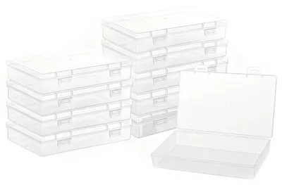 Obrázok produktu pre Sada 10 priehľadných plastových úložných boxov s vekom