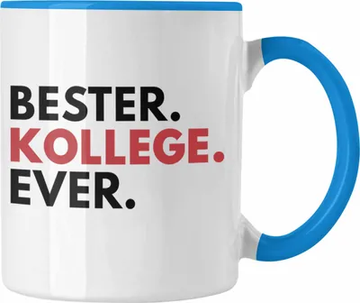 Produktbild von Trendation - Bester Kollege Ever Tasse Geschenk Lieblingskollege Abschiedsgeschenk Kaffeetasse Kollegen Büro (Blau)