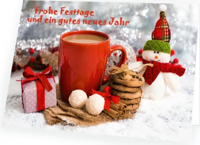 Produktbild von Weihnachtskarte Weihnachtliche Kaffeepause mit passendem Umschlag 10x Karte 10x Umschlag