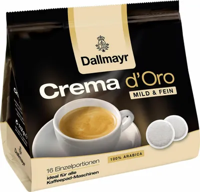 Zdjęcie produktu dla Dallmayr Kaffee 528016007 Crema d'Oro Kaffeepads 16 podkładek
