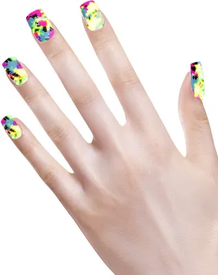 Immagine prodotto di Set di 12 unghie autoadesive | neon multicolore