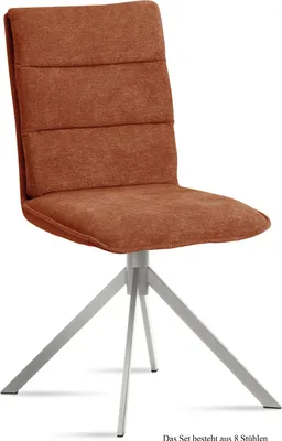 Produktbild von Esszimmerstuhl (8er-Set) Dorota 47x92x60 Edelstahl/Cognac