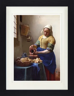 Produktbild von Johannes Vermeer Gerahmtes Bild Mit Edlem Passepartout | Wand-Bilder | Im Bilderrahmen - Die Milchmagd, 1658-1660 (40 x 30 cm)