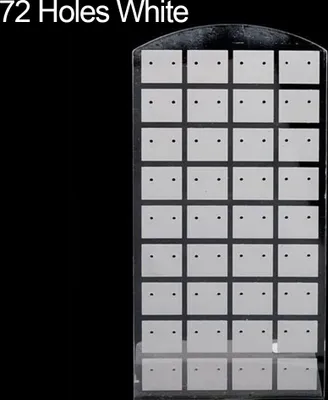 Produktbild von 24/48/72 Löcher Kunststoff Schmuck Ohrringe Organizer Halter Display Ständer Rack-72 Löcher Weiß