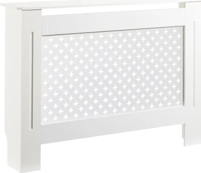 Produktbild von Toboli Heizkörperverkleidung weiß 112 x 19 x 82 cm, Heizkörperabdeckung aus MDF, Holzverkleidung für Heizkörper, Heizung stilvoll verkleiden