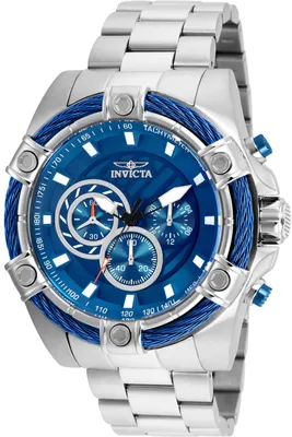 Obrázek produktu pro Invicta Bolt 25513 Pánské Hodinky - Quartz Hnutí - Nerezová Ocel s Modrým Ciferníkem - 52 mm