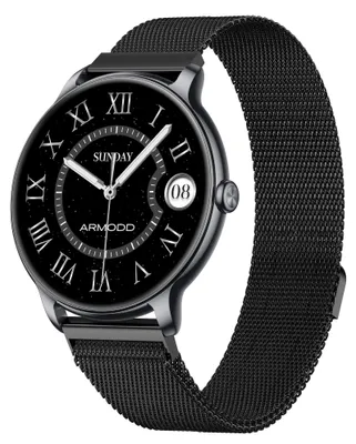 Image de Montre connectée ARMODD Slim, noire, avec bracelet en métal